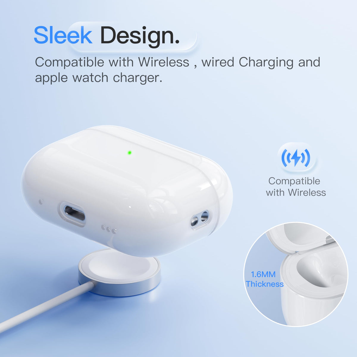DamonLight AirPods Pro 3 case minimum-back-opening maintains protection