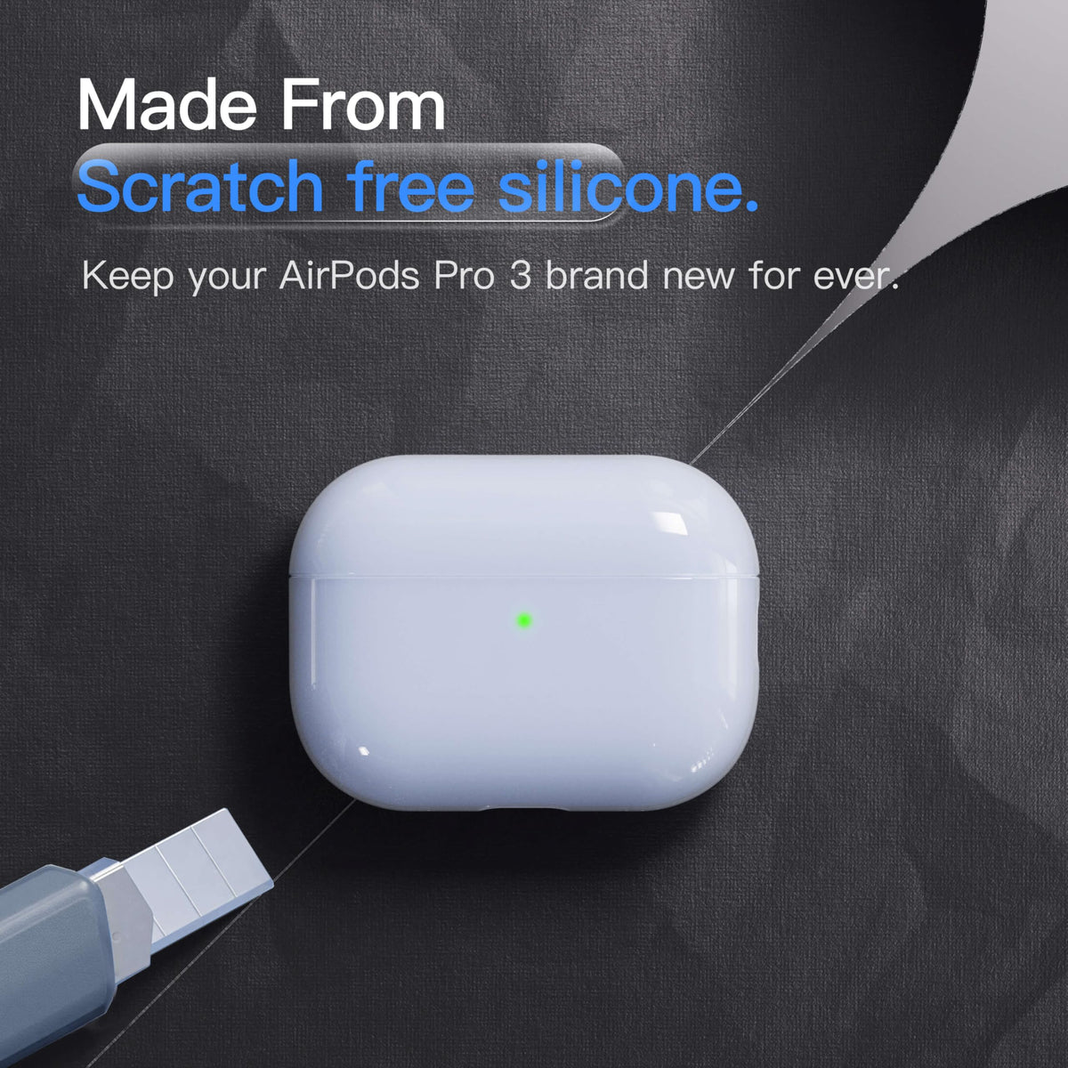 DamonLight AirPods Pro 3 case, triple-layer protection against scratches and shocks.
