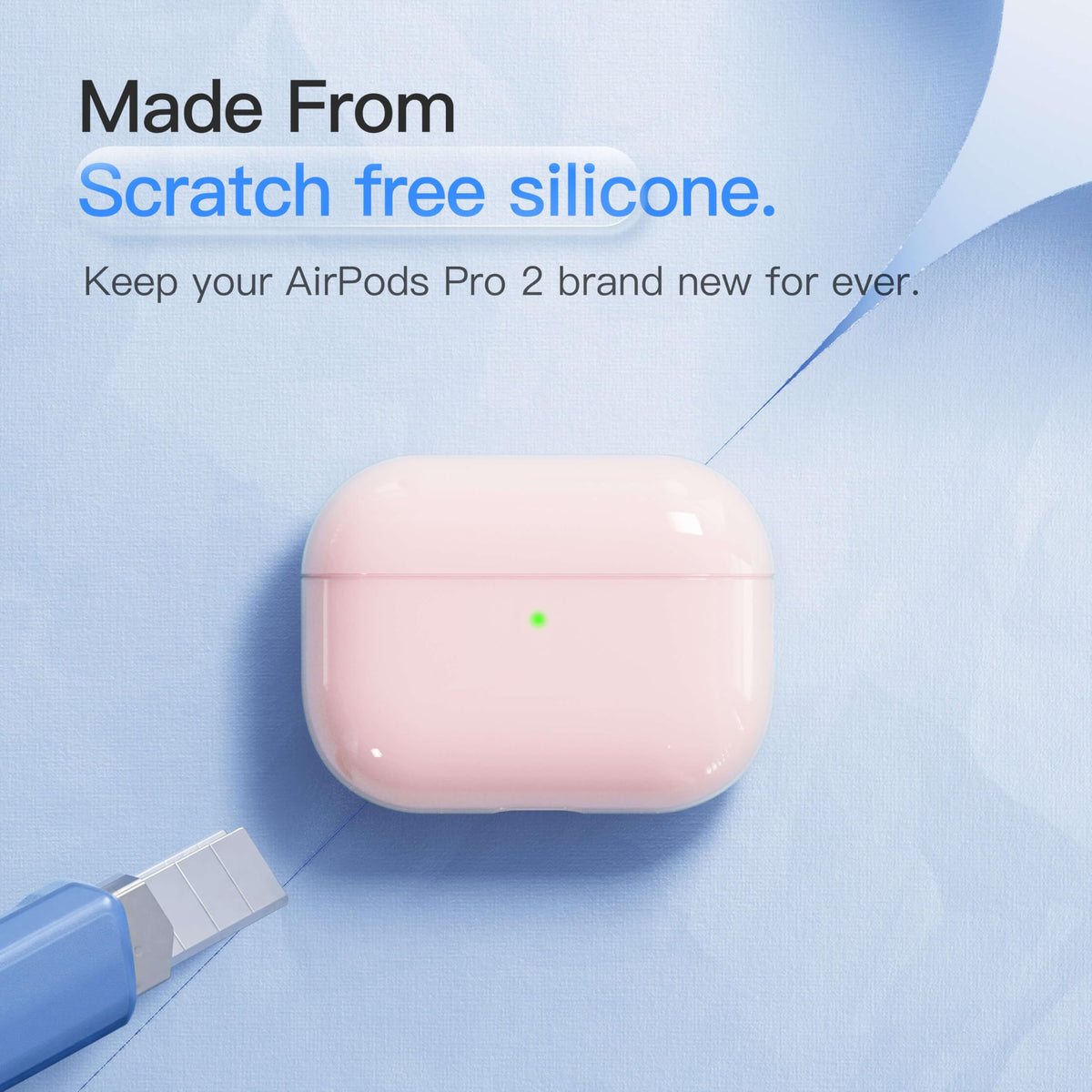 DamonLight AirPods Pro 3 case pink, wireless charging compatible without overheating.