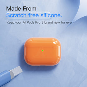 DamonLight AirPods Pro 3 case supports wireless charging with visible indicator light.