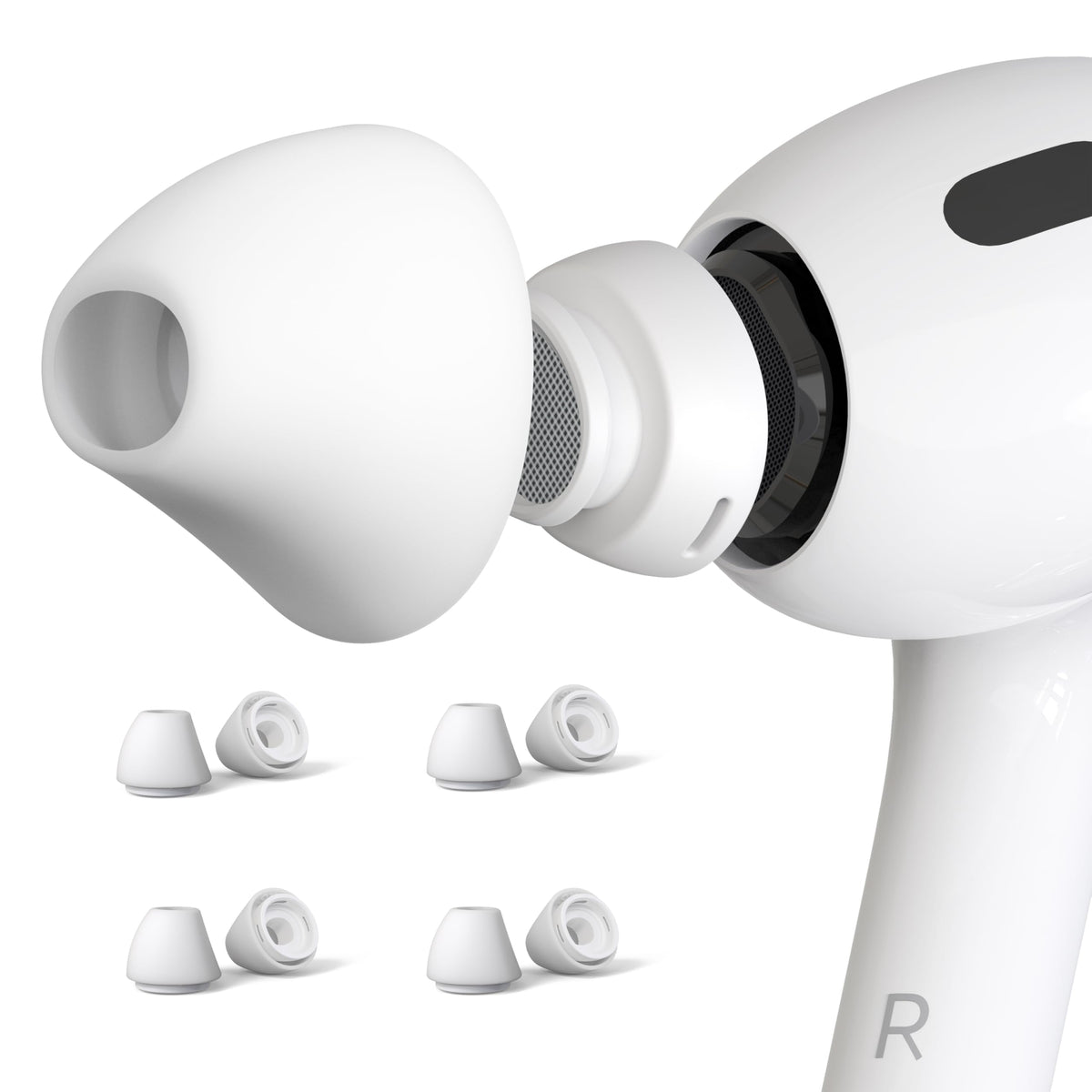 DamonLight AirPods Pro ear tips material close-up for comfortable wear.