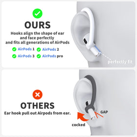 DamonLight AirPods ear hooks fit AirPods models with soft silicone for daily wear