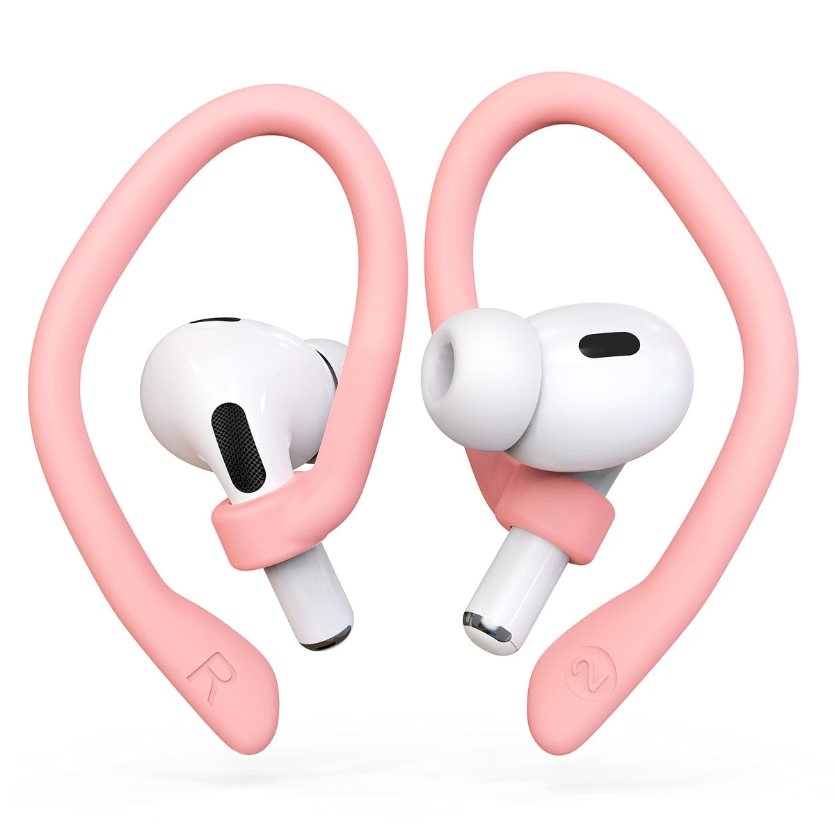 DamonLight ear-hooks on AirPods Pro 2 provide a secure fit for workouts.