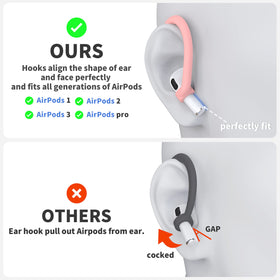 DamonLight earhook for AirPods 4/3 pink, comfortable daily wear and quick security.