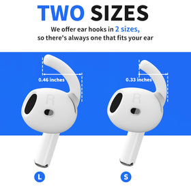 DamonLight ear hook attached to AirPod stem showing secure grip benefit