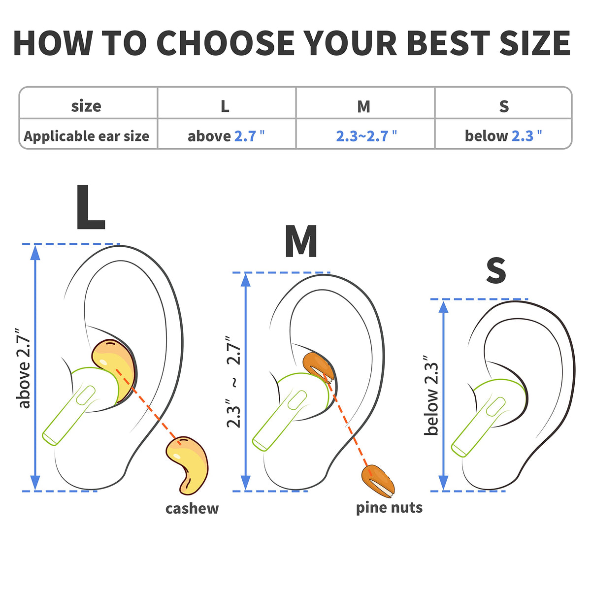 DamonLight ear hooks with hole for keychain clip, convenient storage during workouts.