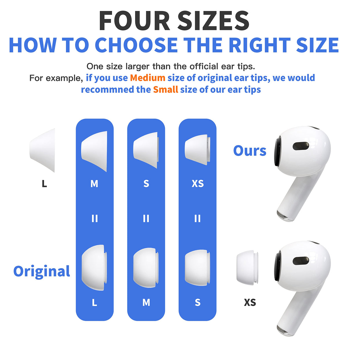 DamonLight ergonomic ear tips provide snug in-ear fit for active use