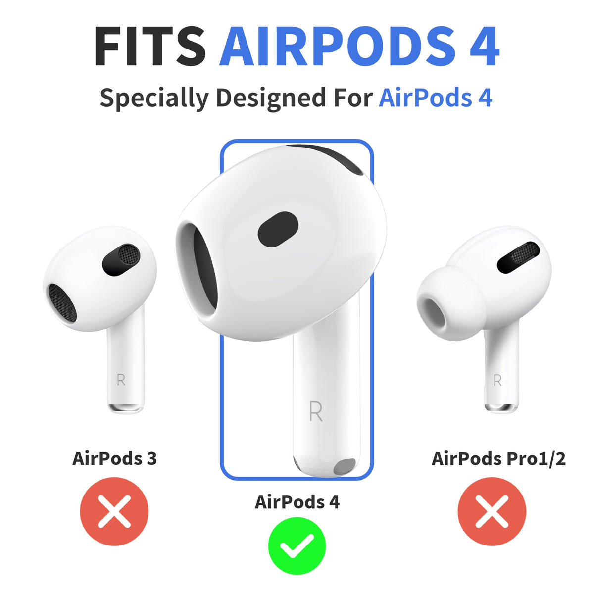 DamonLight small and large ear hooks side-by-side for fit selection benefit