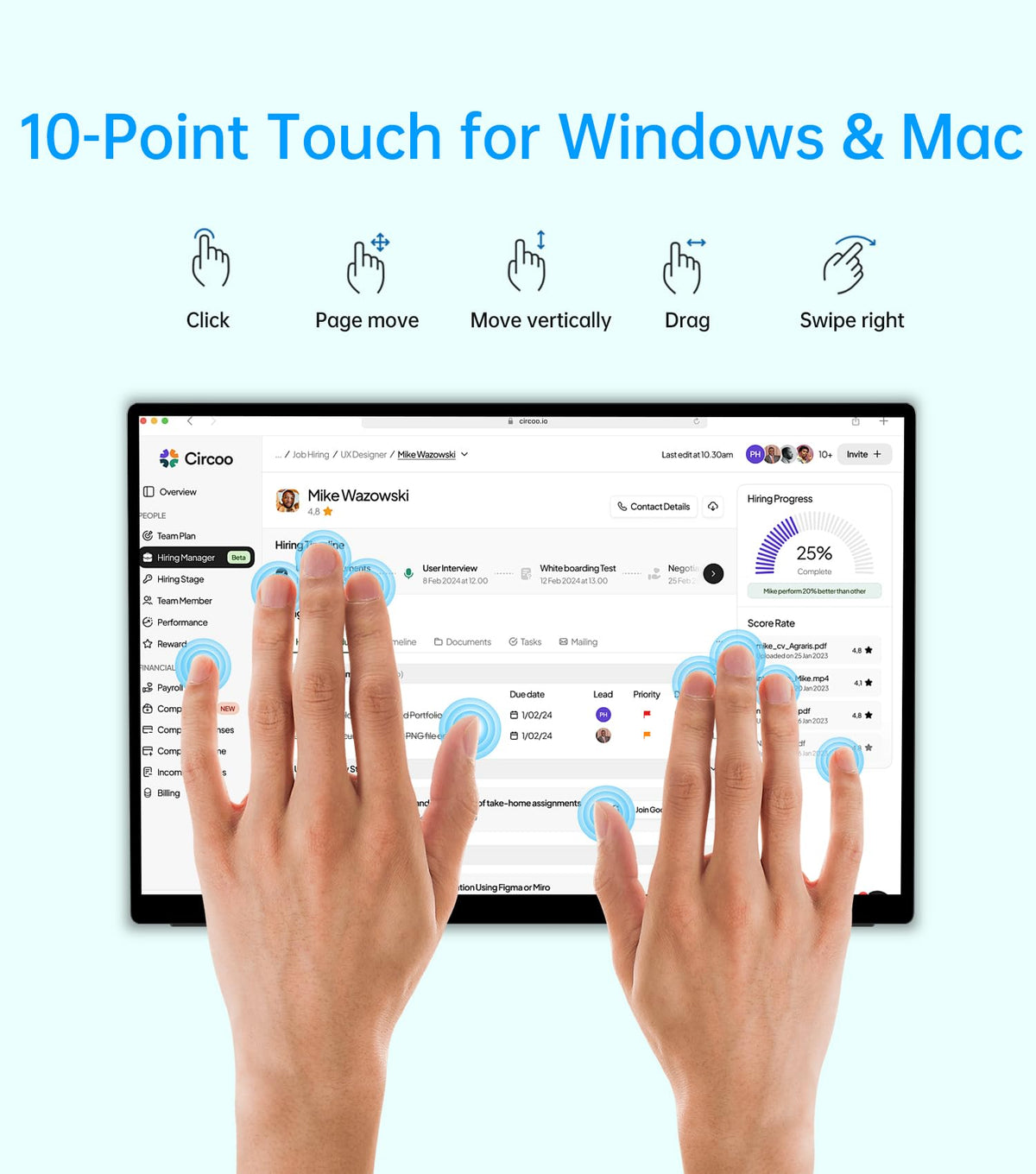 DAMRAPT built-in stand provides stable viewing on the move.