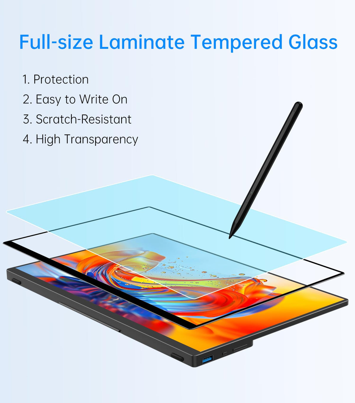 DAMRAPT full lamination and tempered glass deliver smooth touch and durability.