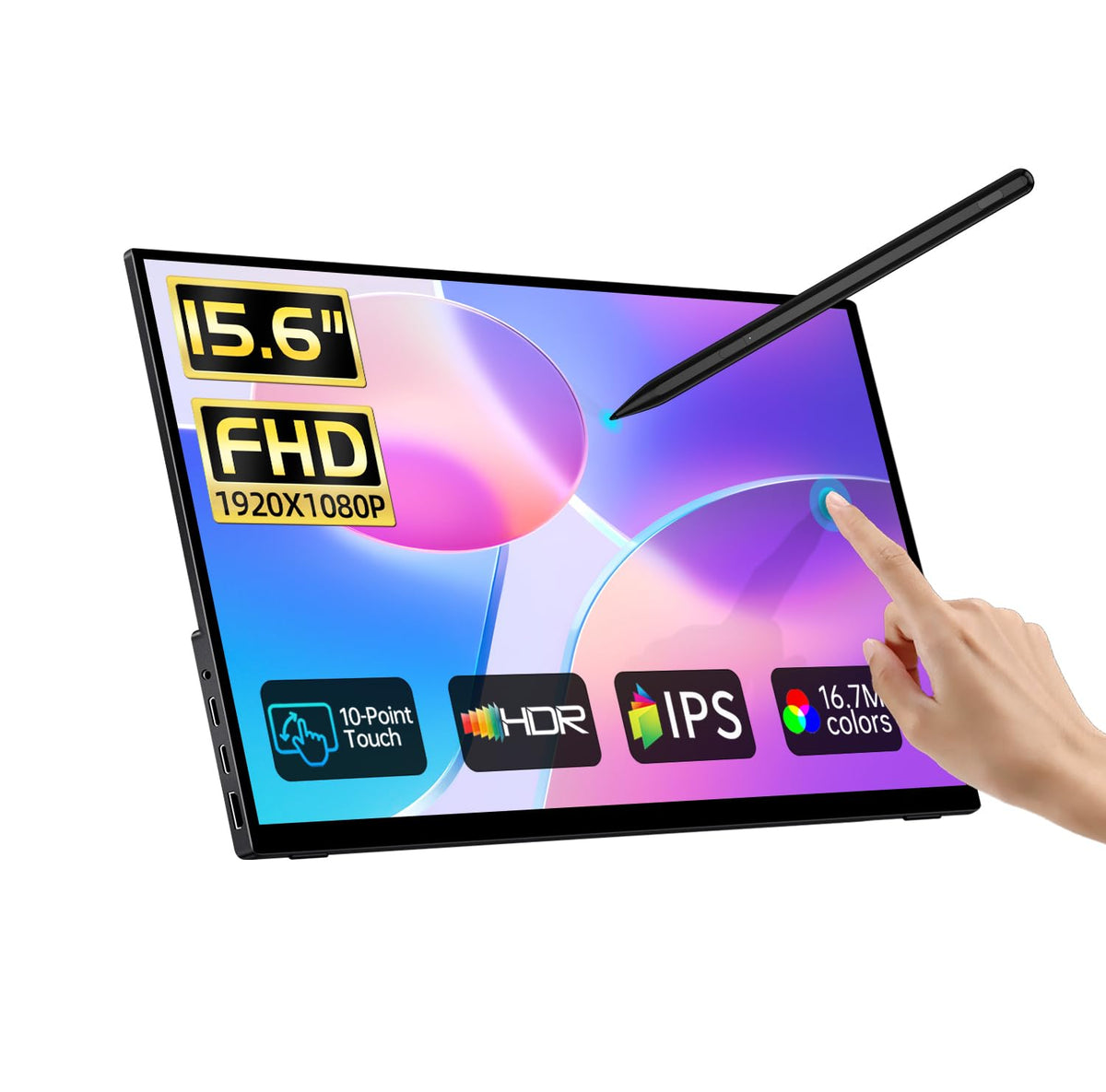 DAMRAPT portable monitor 15.6-inch touchscreen for on-the-go productivity.