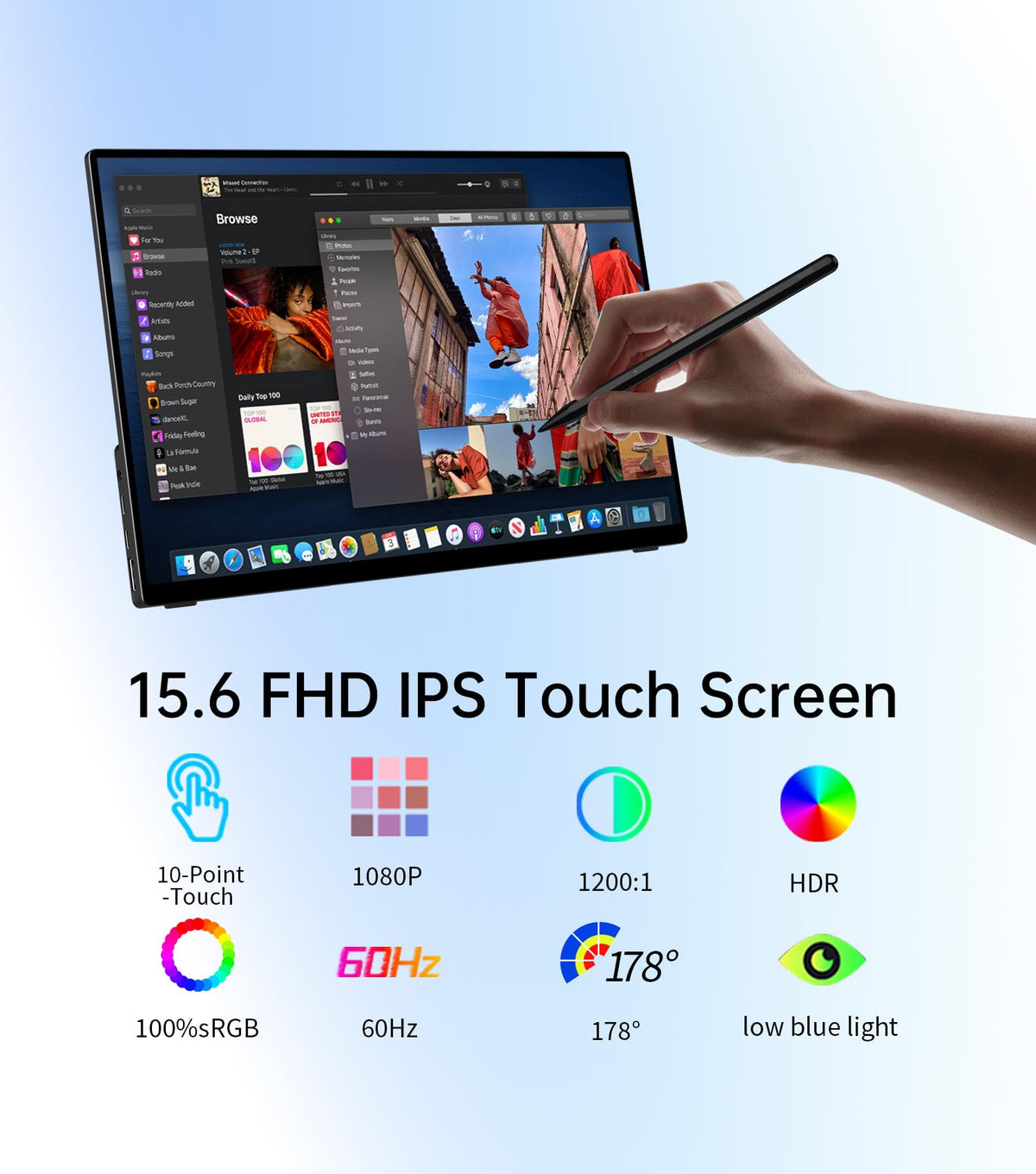 DAMRAPT stylus-compatible screen enables precise notes and sketches anywhere.