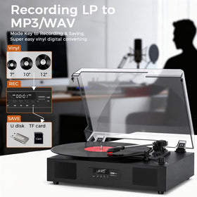 DANFI AUDIO DF three speeds turntable supports 33⅓ 45 and 78 RPM records