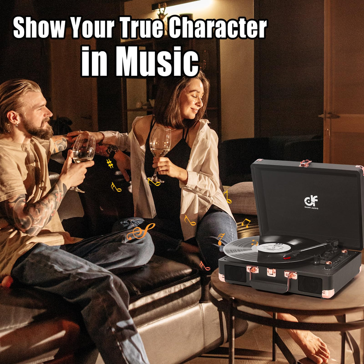 DANFI AUDIO DF belt-driven turntable reduces skips for smooth playback
