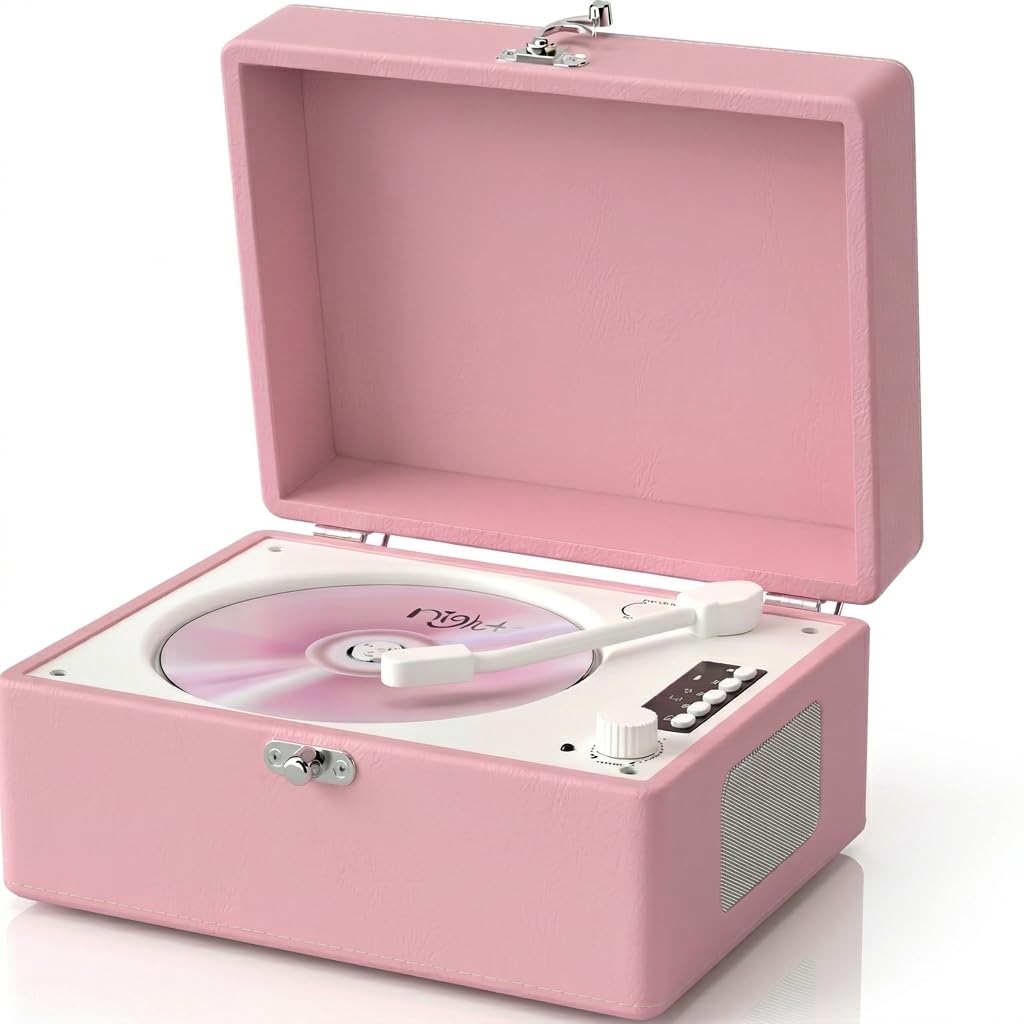 DANFI AUDIO DF front view pink showing retro design and easy control benefits