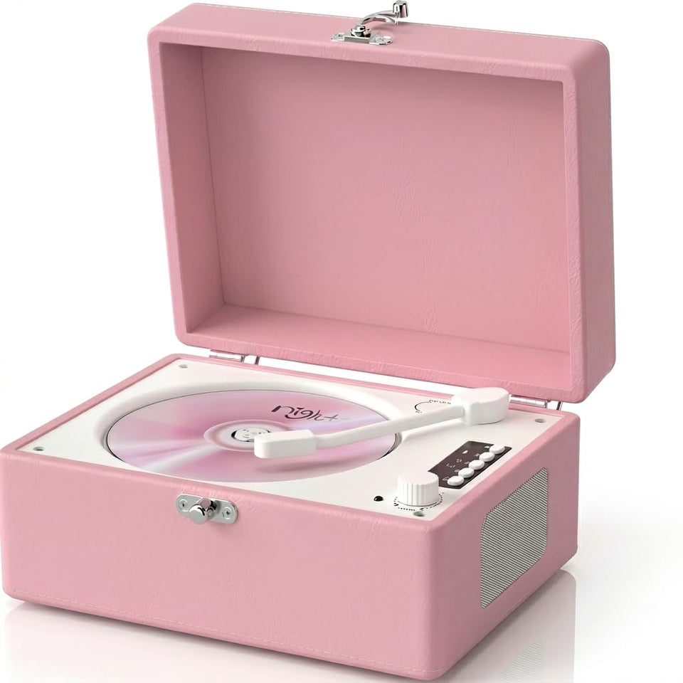 DANFI AUDIO DF front view pink showing retro design and easy control benefits