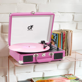 DANFI AUDIO DF hot pink turntable gift-ready packaging idea