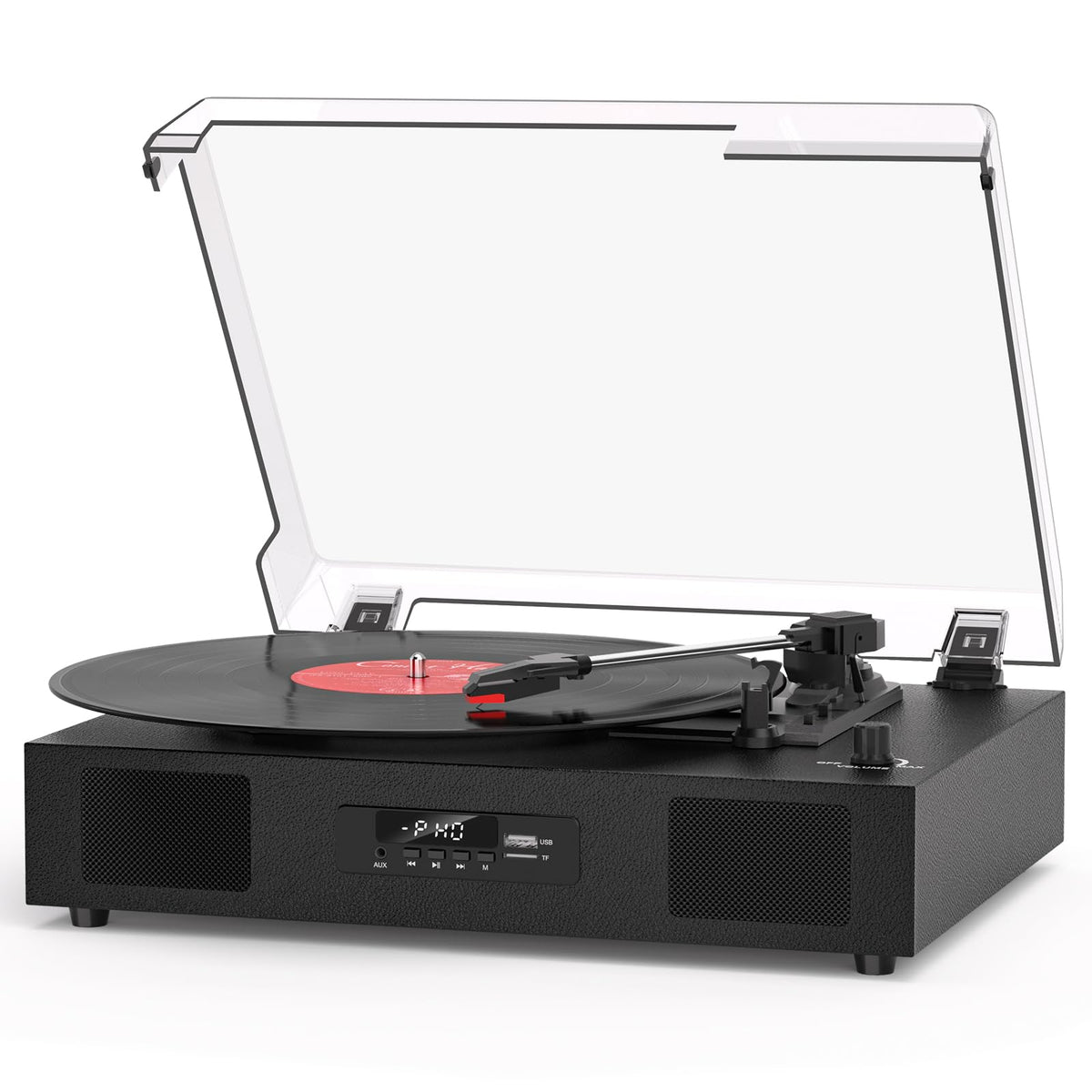 DANFI AUDIO DF vinyl turntable with LED display for quick playback status at a glance