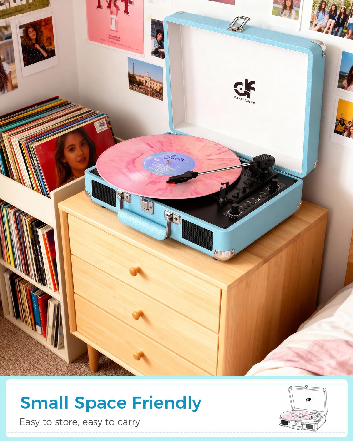 DANFI AUDIO DF lifestyle cozy room setup showing retro decor and easy listening benefit