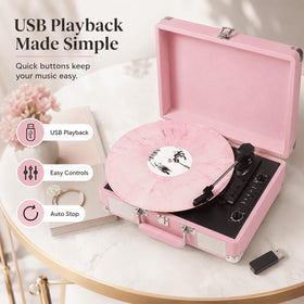 DANFI AUDIO DF pink RCA and AUX outputs for flexible listening.