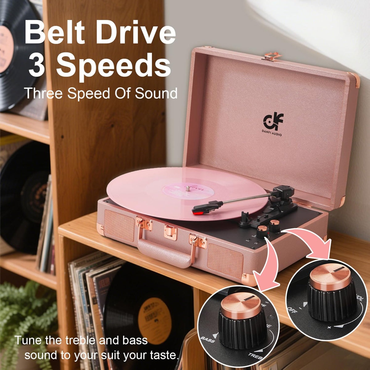 DANFI AUDIO DF pink rose gold finish enhances home decor