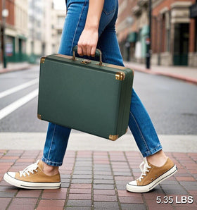DANFI AUDIO DF portable suitcase design with PU leather and handle.
