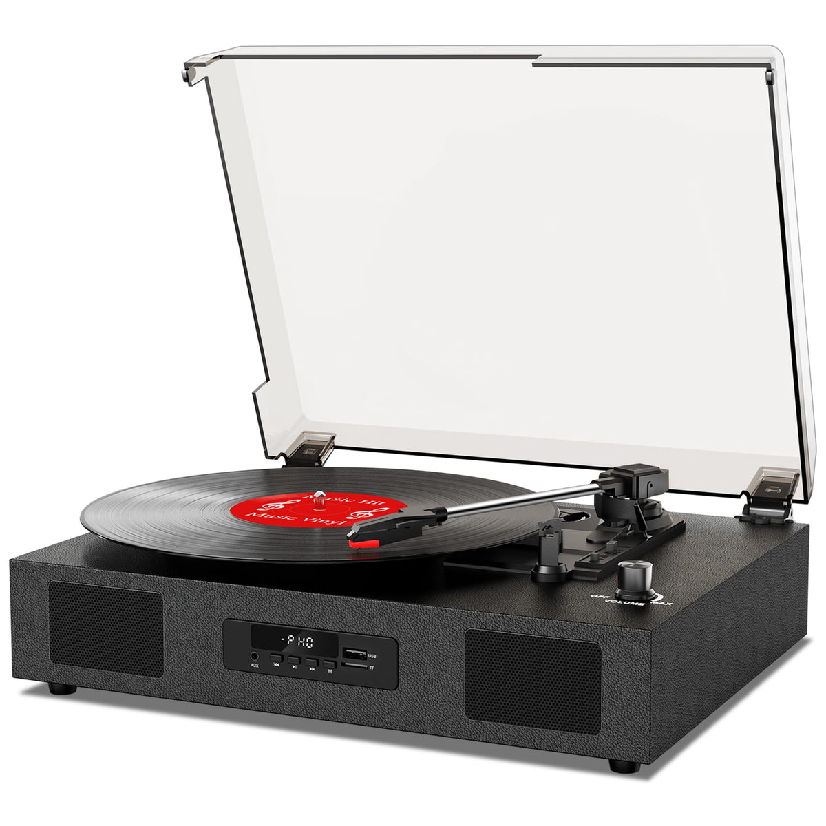 DANFI AUDIO DF record-player-front-view shows a compact retro design for everyday listening.