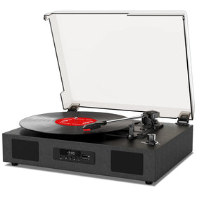 DANFI AUDIO DF record-player-front-view shows a compact retro design for everyday listening.