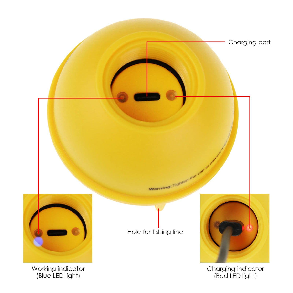 DANOPLUS rechargeable castable sensor for portable fishing.