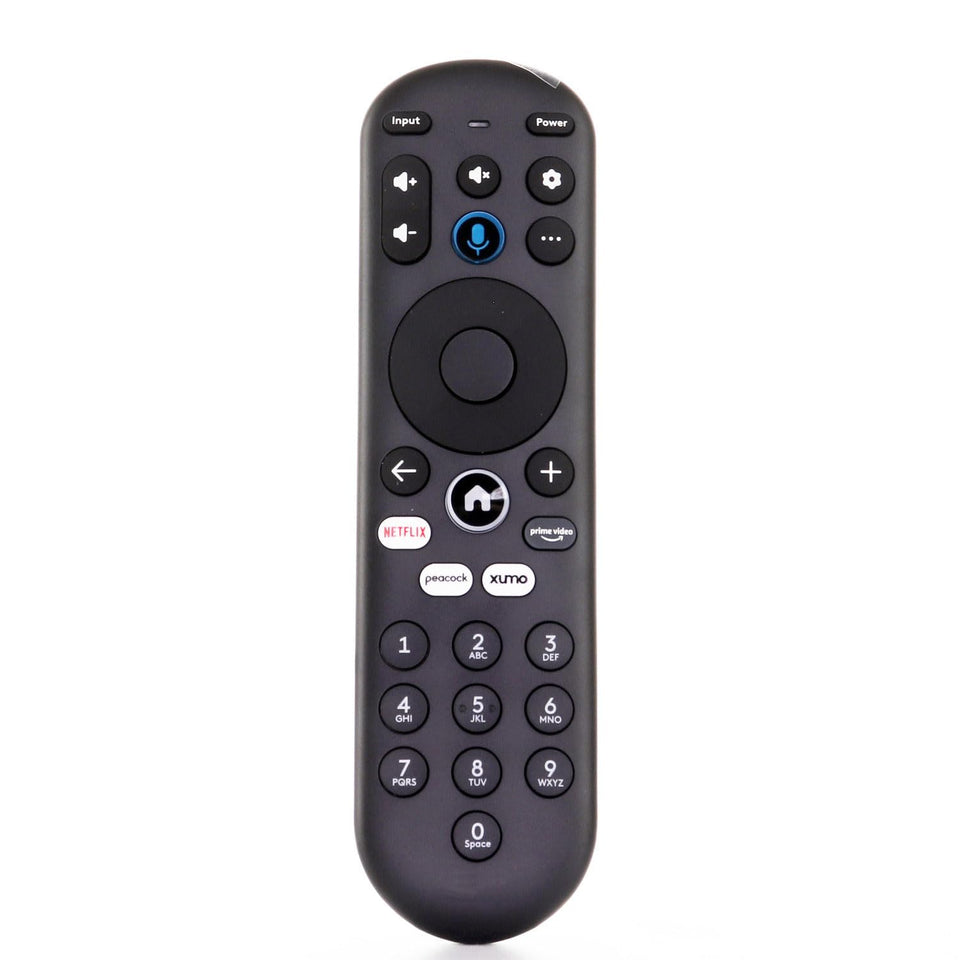 Dans Originals XiOne remote with voice control for fast content search.