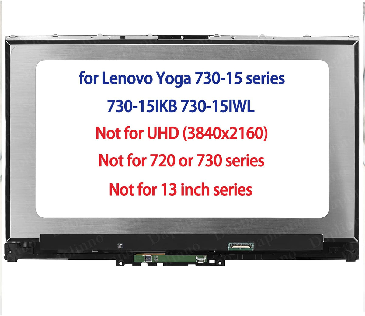 daplinno Lenovo Yoga 730-15 LCD front view, ready for vibrant full HD replacement