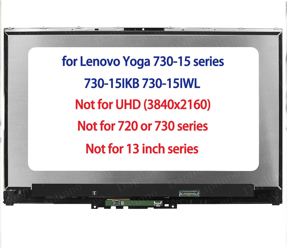 daplinno Lenovo Yoga 730-15 LCD front view, ready for vibrant full HD replacement