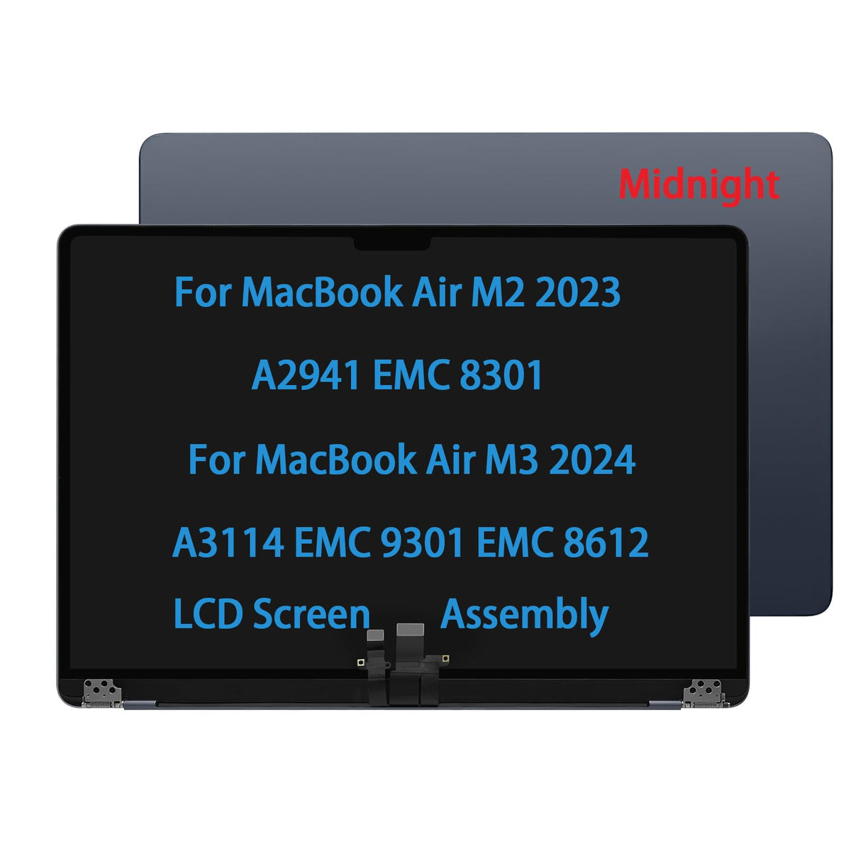 daplinno MacBook Air M2 screen front view in midnight color enhances display clarity