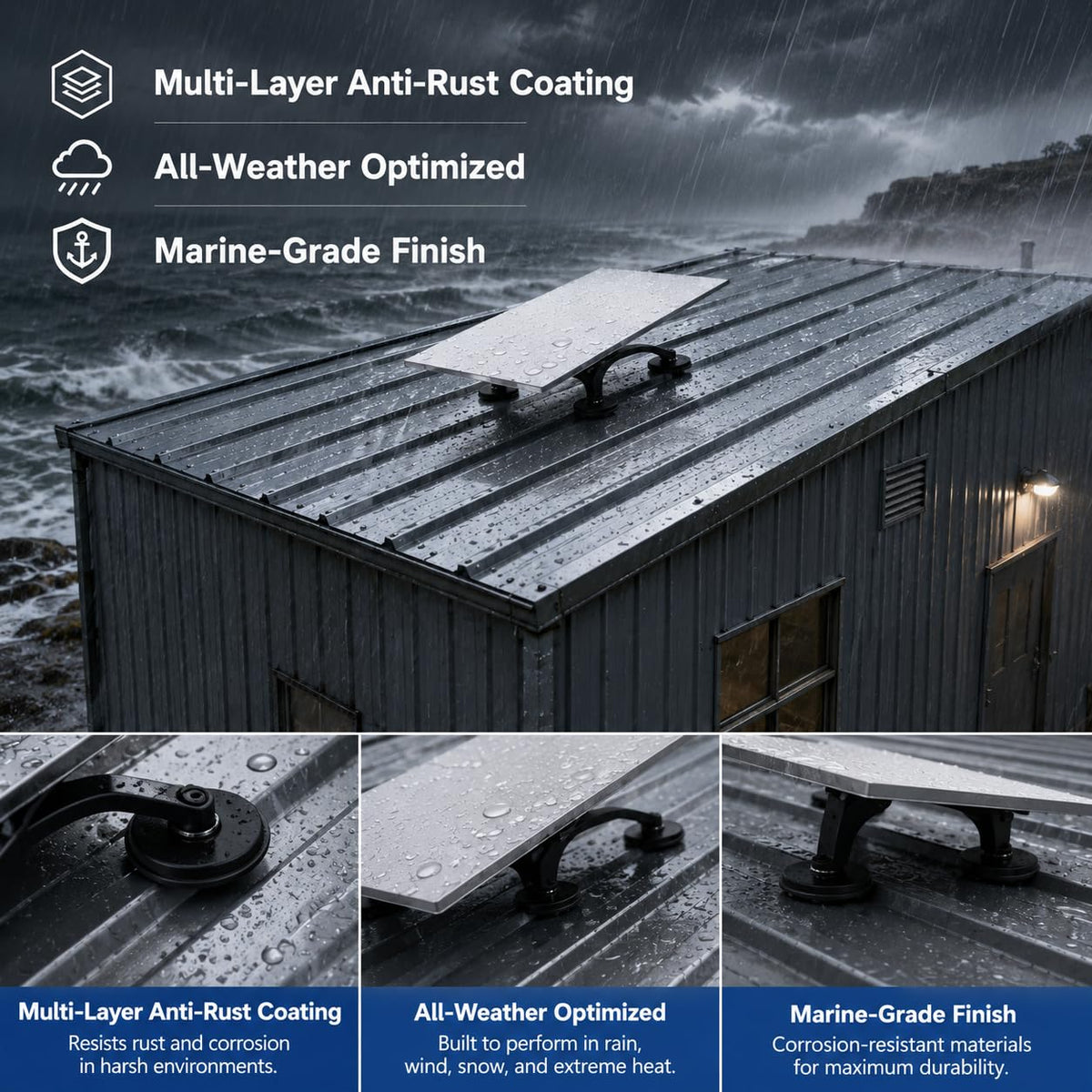Daqa mount installed on RV roof illustrating no-drill convenience for travelers