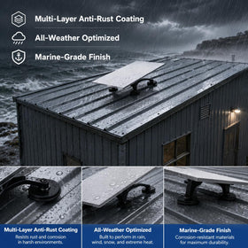 Daqa mount installed on RV roof illustrating no-drill convenience for travelers
