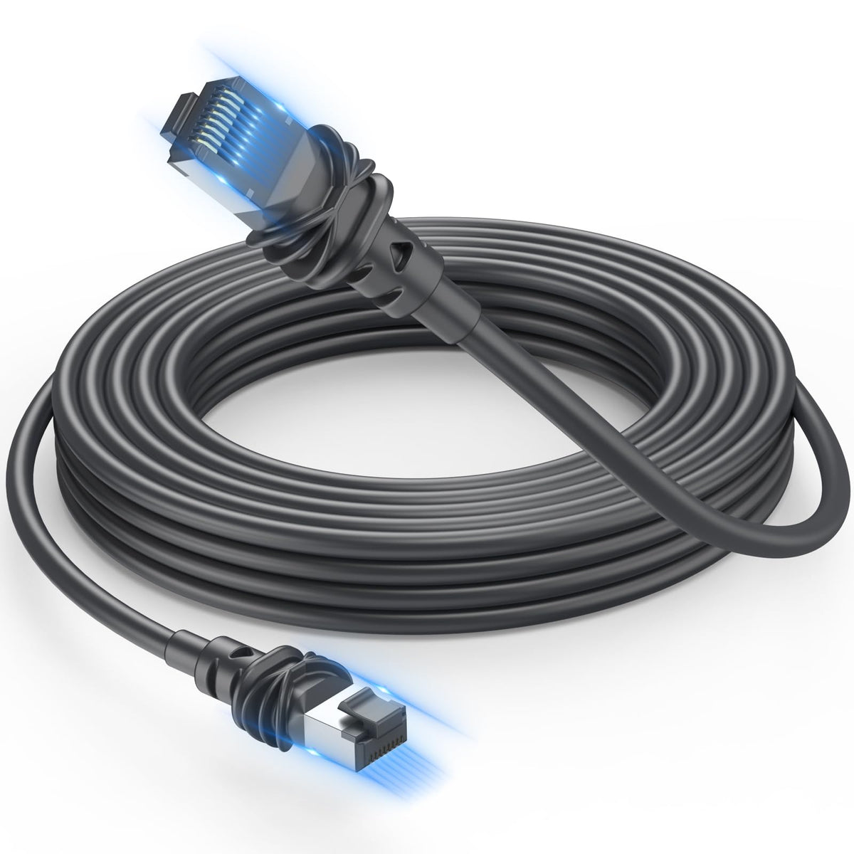 Daqa Starlink Gen3 75ft outdoor cable laid out for flexible high-speed Internet setup.