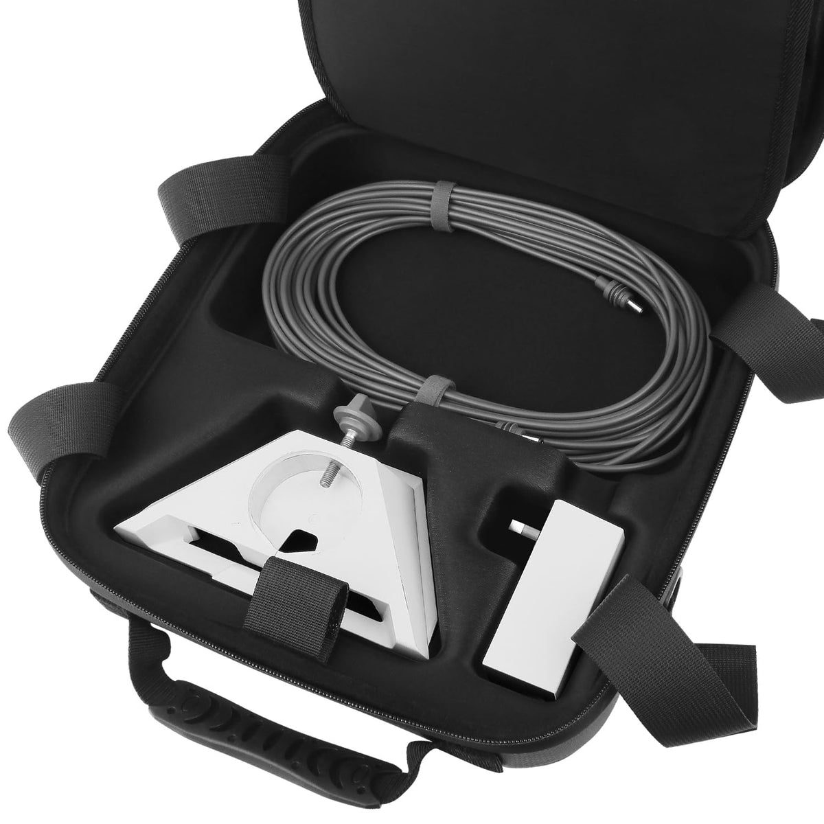 Daqa open case interior showing organized compartments for accessories