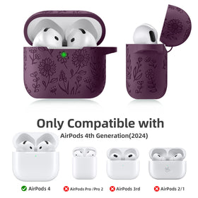 DaQin AirPods 4 case in dark cherry color for a fashion-forward look.