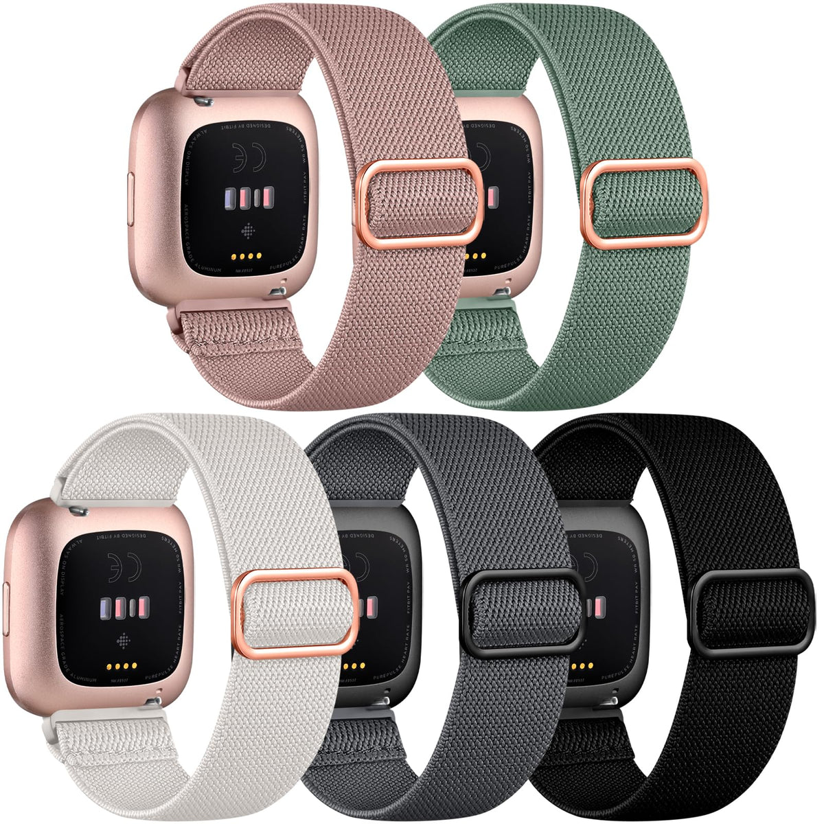 DaQin front view of five-color band pack showing variety and convenience