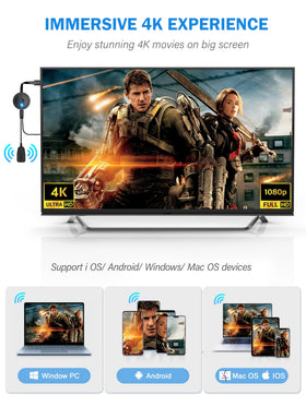 DARLYOR dongle connected to TV with tablet for casting