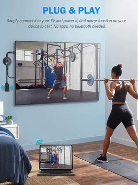 DARLYOR dongle plugged into TV for wireless casting setup