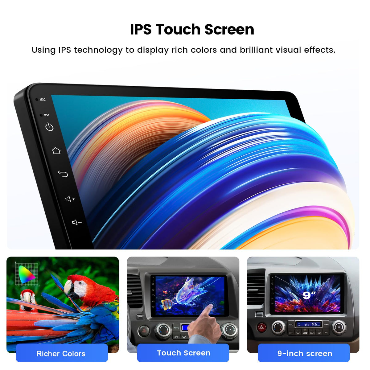 Dasaita IPS touchscreen delivers crisp visuals for maps, media, and apps