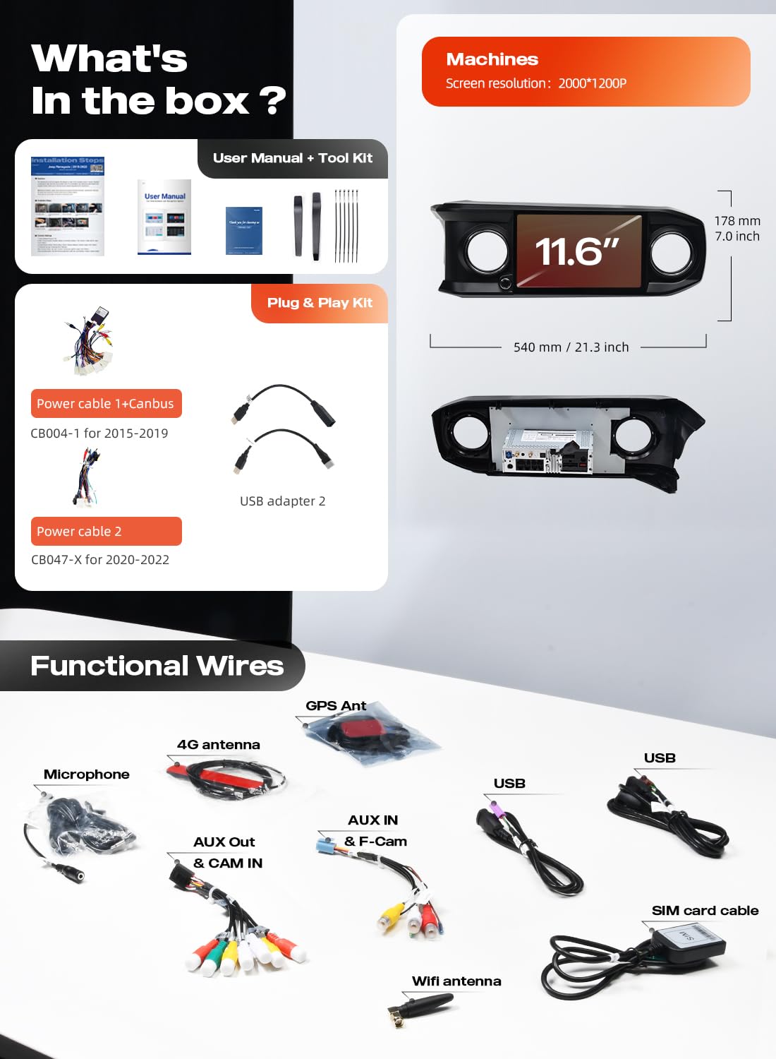 Dasaita backup camera with 360° support aids parking.