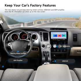 Dasaita Android Auto support on Toyota Tundra dashboard for apps and navigation.