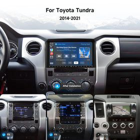 Dasaita Tundra shows wireless CarPlay and Android Auto connectivity on the dashboard