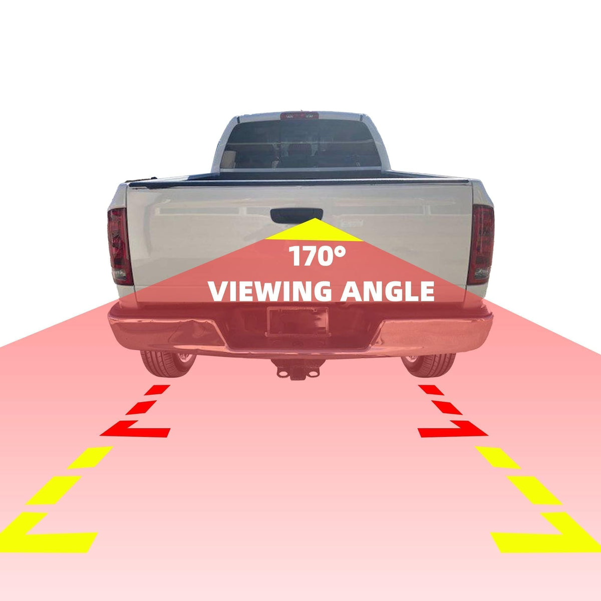 Dasbecan 170-degree view angle aids hitch alignment and reversing.