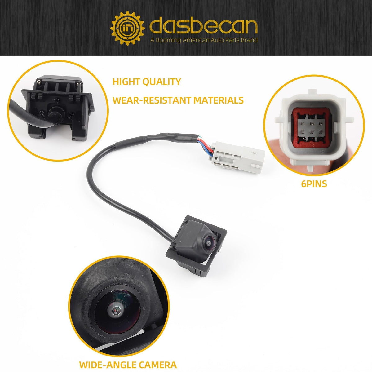 Dasbecan rear view camera for Chevrolet Equinox 2014-2015 boosts rear clarity.