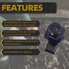 Dasbecan rear view camera connector close-up, plug-and-play wiring for easy installation.