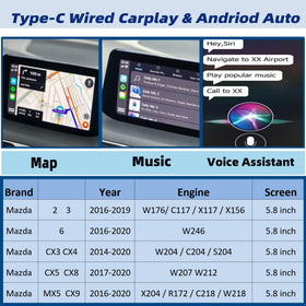 Dasbecan TK78 Mazda CarPlay interface ready for seamless Mazda integration