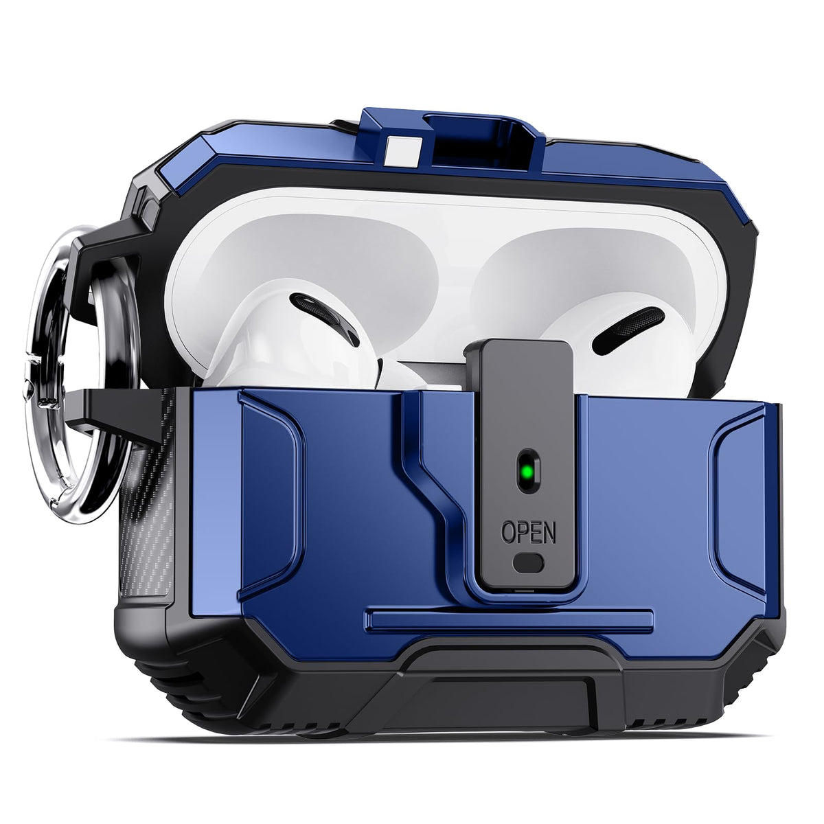 DASFOND Armor AirPods Pro 2 case with front magnetic lid for easy access.